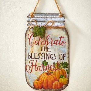 🆕Farmhouse Harvest Mason Jar Metal Wall Decor